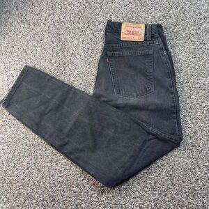 Vintage Levi's 550 Women's 29x30 Relaxed Fit Tapered Jeans Black Gray Wash 90s